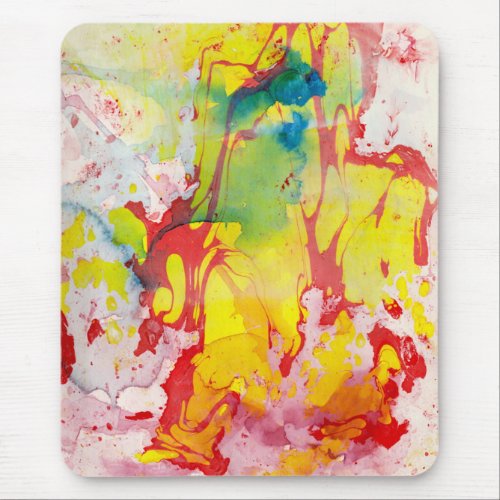 Modern Abstract Template Red Yellow Blue Green Mouse Pad