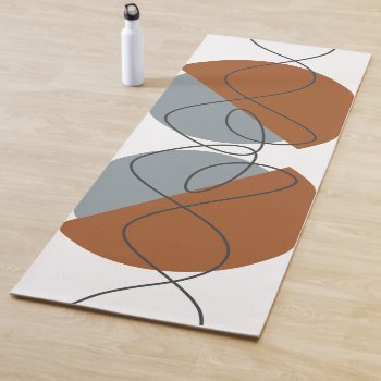 Modern Abstract Terracotta And Grey - Dancer Yoga Mat by Ricaso_Designs at Zazzle