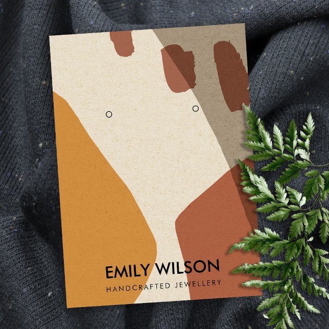 MODERN ABSTRACT TERRACOTTA ART EARRING DISPLAY BUSINESS CARD (Creator Uploaded)