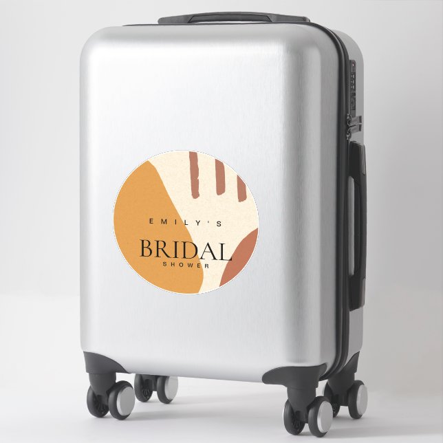 Modern Abstract Terracotta Artistic Bridal Shower Sticker (Suitcase)