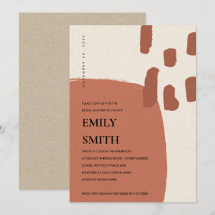 MODERN ABSTRACT TERRACOTTA BRIDAL SHOWER INVITE