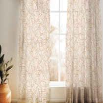 Modern Abstract Terracotta Pattern Sheer Curtains