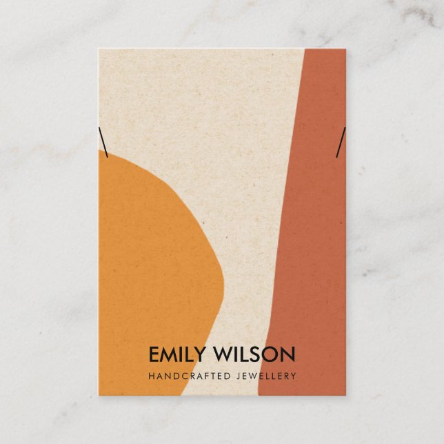 MODERN ABSTRACT TERRACOTTA RE ART NECKLACE DISPLAY BUSINESS CARD (Front)