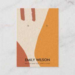 MODERN ABSTRACT TERRACOTTA RED ART EARRING DISPLAY BUSINESS CARD