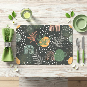 Modern Abstract Terrazzo & Botanical Collage Placemat