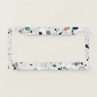 Modern Abstract Terrazzo Pattern License Plate Frame
