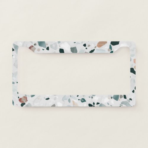 Modern Abstract Terrazzo Pattern License Plate Frame