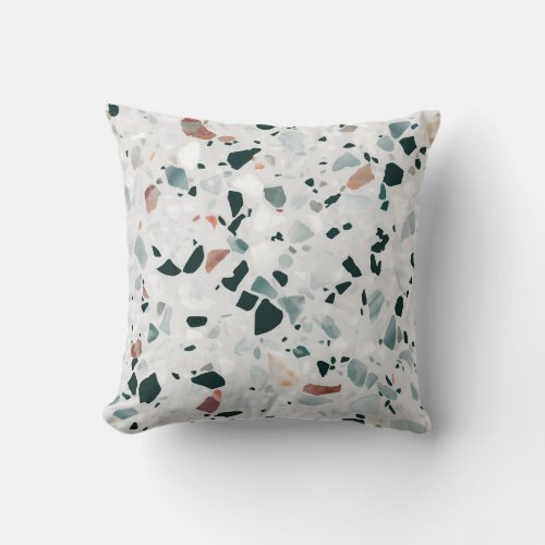 Modern Abstract Terrazzo Pattern Throw Pillow