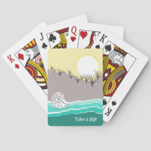 Modern Abstract Torn Sunset Beach Shell Poker Cards