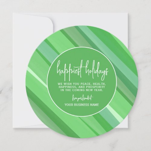 Modern Abstract Transparent Color Green _ Happiest Holiday Card