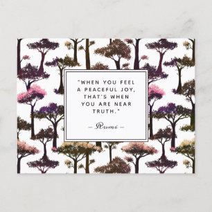 Modern Abstract Tree Art Inspiring Peace Quote Postcard