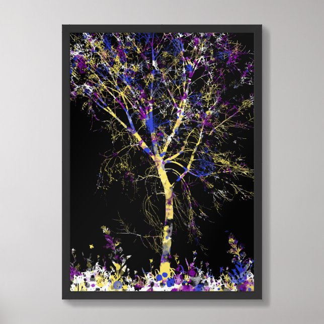 Modern Abstract Tree Poster (Framed Front)