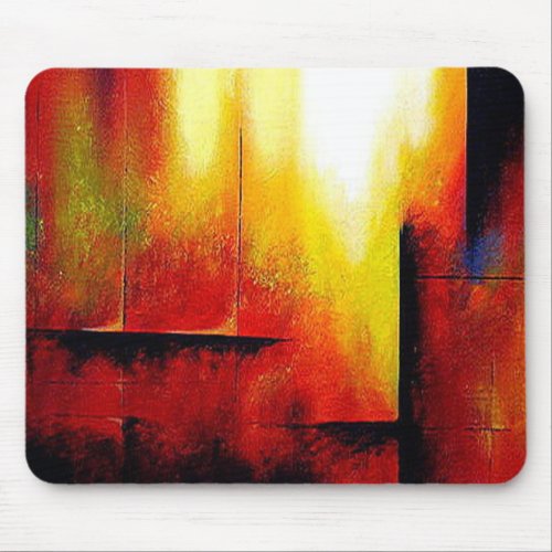 Modern Abstract Trendy Red Yellow Green Template Mouse Pad