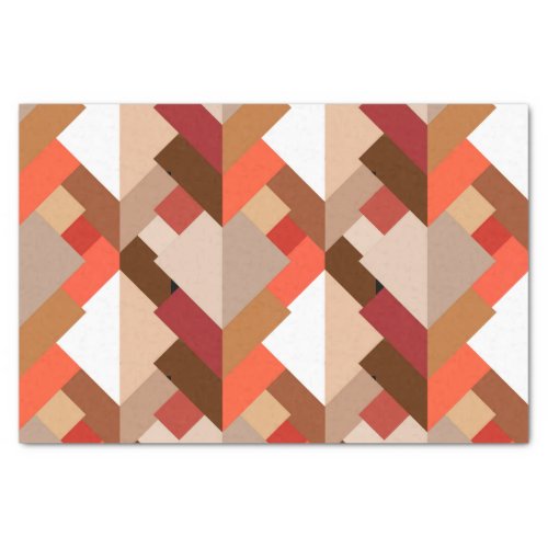 Modern Abstract Triangles Brown Taupe and Orange Tissue Paper