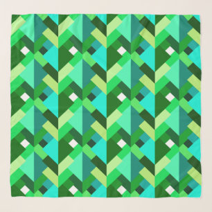 Modern Abstract Triangles, Emerald Green and Aqua Scarf