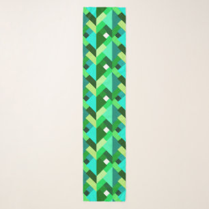 Modern Abstract Triangles, Emerald Green and Aqua Scarf