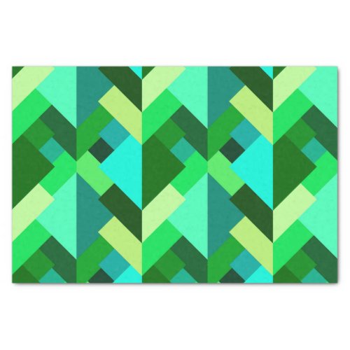 Modern Abstract Triangles Emerald Green and Aqua Tissue Paper