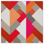 Modern Abstract Triangles, Orange, Fuchsia, and Gr Fabric