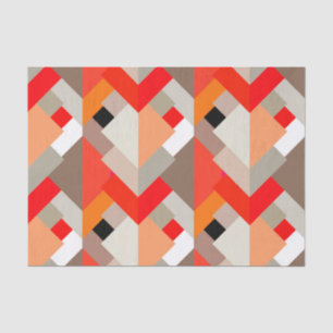 Modern Abstract Triangles, Orange, Red, & Gray Tissue Paper