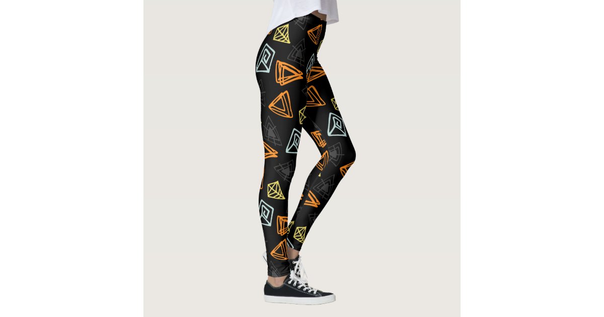 Modern Abstract Triangles Pattern Leggings Zazzle