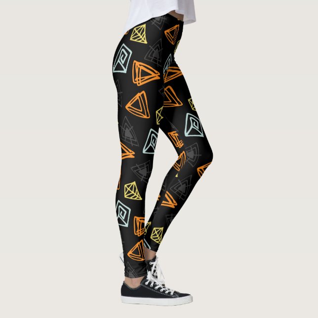 Modern Abstract Triangles Pattern Leggings (Right)