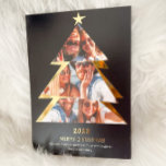 Modern abstract Triangles photos christmas tree  Foil Holiday Card<br><div class="desc">Merry Christmas! Modern abstract Triangles photos christmas tree and Christmas saying pattern with joy,  love,  believe,  peace,  falalala  black text pattern with snowflake and mistletoe. All the colors are editable with real gold foil</div>