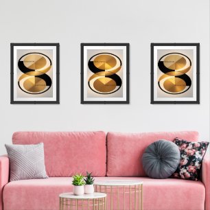  Modern Abstract Triptych Wall Art – Digital Paint Wall Art Sets