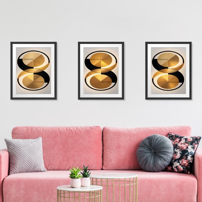  Modern Abstract Triptych Wall Art – Digital Paint Wall Art Sets (Livingroom)
