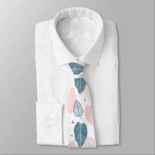 Modern abstract tropical leaves pattern neck tie