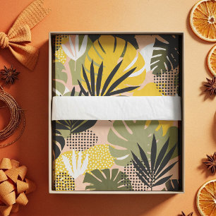 Modern Abstract Tropical Leaves & Polka Dots  Tissue Paper