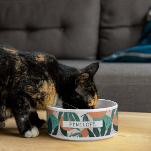 Modern Abstract Tropical Pattern Monogram Bowl