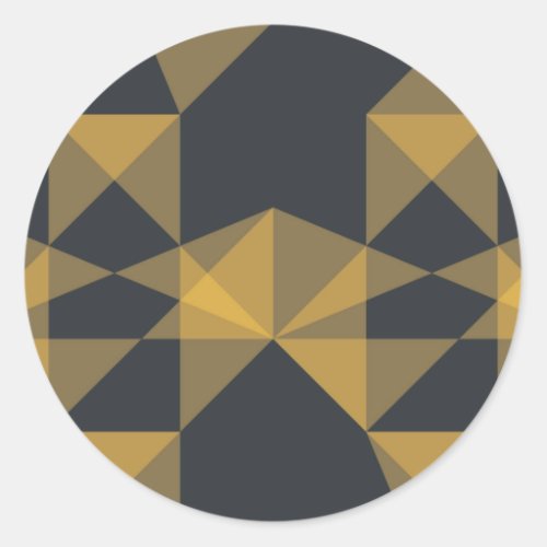 Modern abstract urban geometric triangle pattern classic round sticker