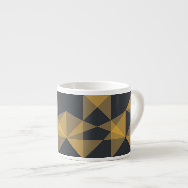 Modern, abstract, urban geometric triangle pattern espresso cup (Front Right)