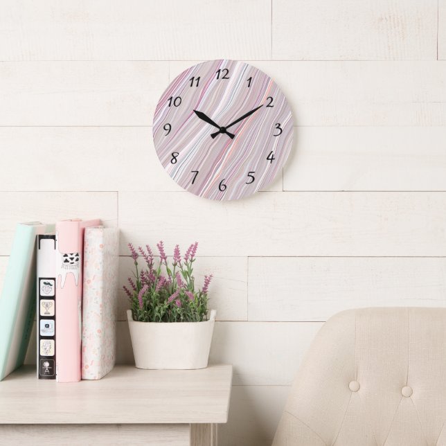 Modern Abstract Vertical Stripes Wall Clock  (Reading Room)