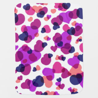 Modern Abstract Vibrant Pink and Purple Dots Baby  Blanket