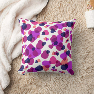 Modern Abstract Vibrant Pink and Purple Dots Throw Pillow