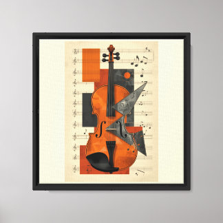 Modern Abstract Violin Geometry Wall Art