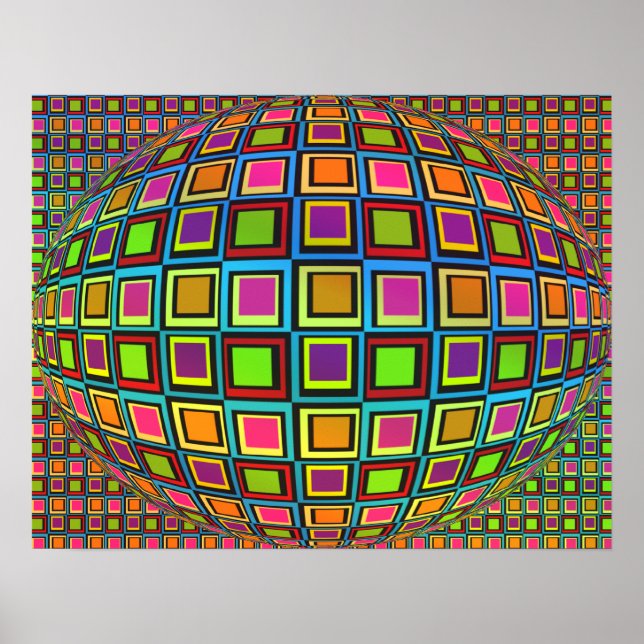 Modern Abstract Visual Variety Colorful Poster (Front)