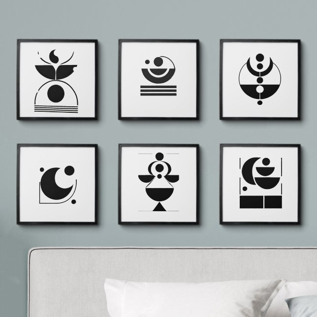 Modern Abstract WallArt Pieces Peel And Stick Photo Tile (Bedroom)