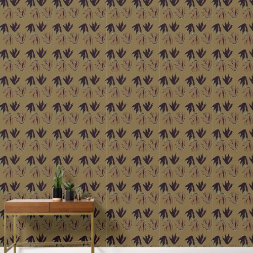 Modern abstract wallpaper with ochre and brown