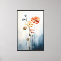 Modern Abstract Water Colors Flowers Painting