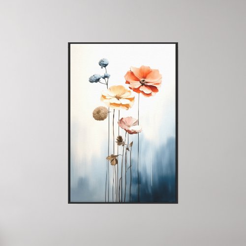 Modern Abstract  Water Colors Flowers  Painting Canvas Print