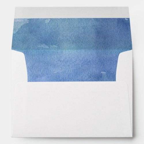 Modern Abstract Watercolor Blue Graduation Party I Envelope