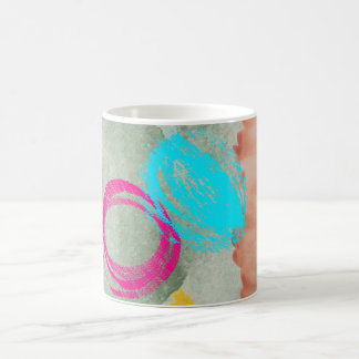Modern Abstract Watercolor Blue Pink Coffee Cup