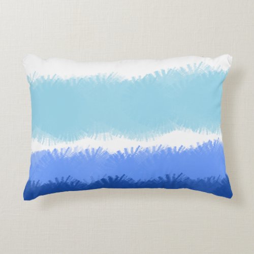 Modern Abstract Watercolor Blue Tones Accent Pillow