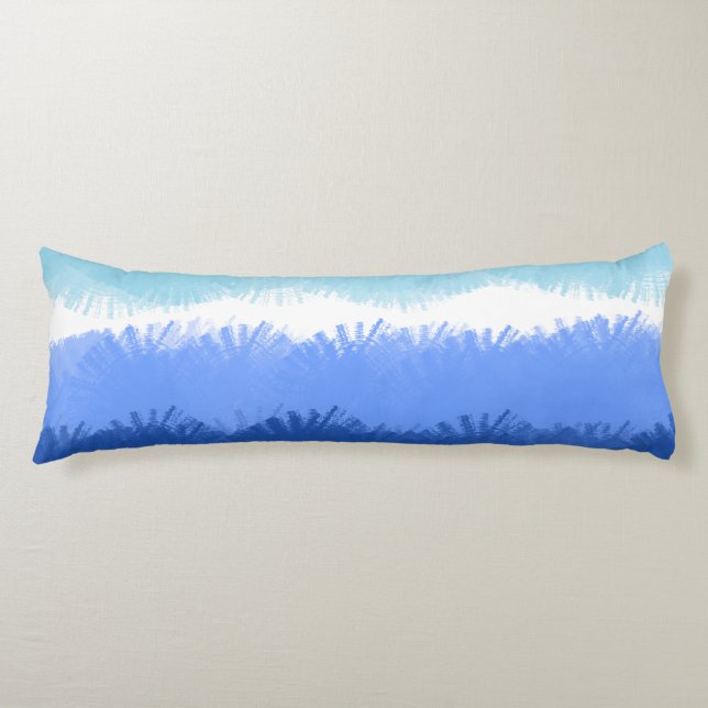 Modern Abstract Watercolor Blue Tones Body Pillow (Front)