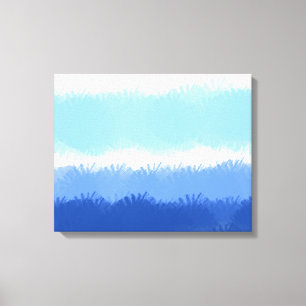 Modern Abstract Watercolor Blue Tones Canvas Print