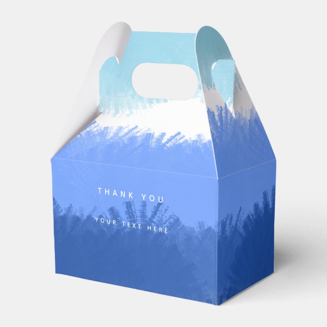 Modern Abstract Watercolor Blue Tones  Favor Boxes (Front Side)
