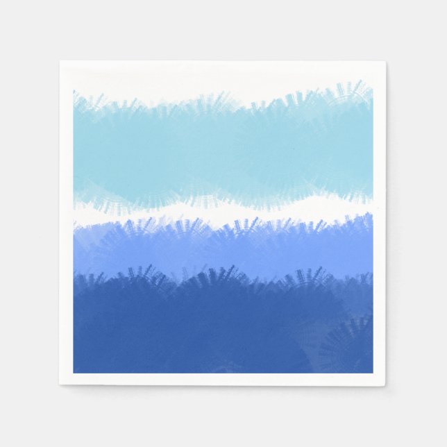 Modern Abstract Watercolor Blue Tones  Napkins (Front)