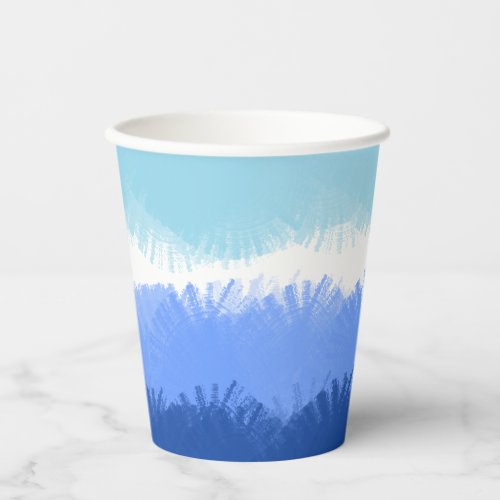 Modern Abstract Watercolor Blue Tones Paper Cups